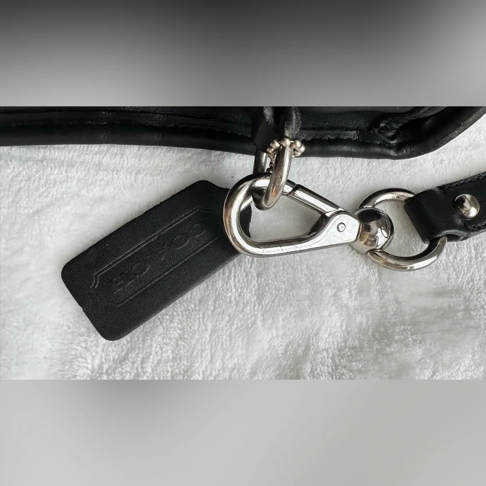 COACH Vintage Lexington Black Smooth Leather Briefcase Crossbody Bag
